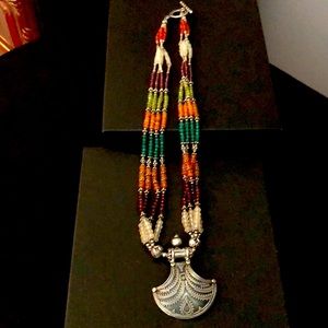 Sterling and semi precious stones.